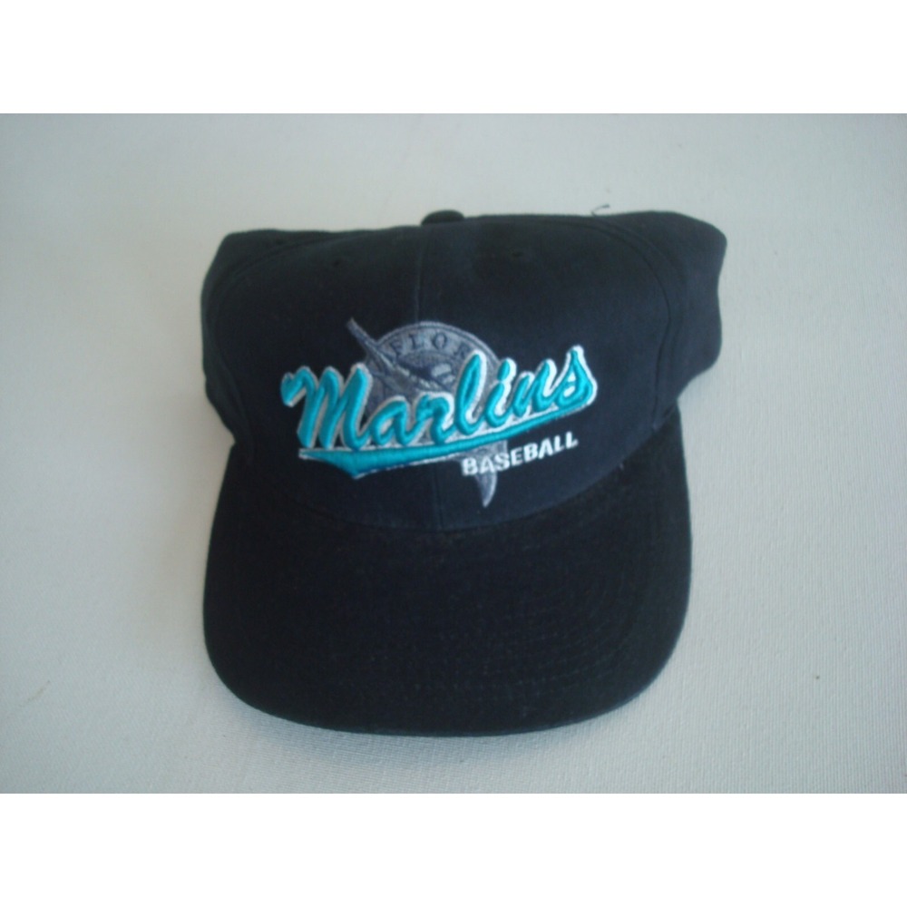 FLORIDA MARLINS   SCRIPT  90S STRAPBACK GOLF BEACH HAT CAP‎ VINTAGE EE2
